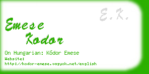 emese kodor business card